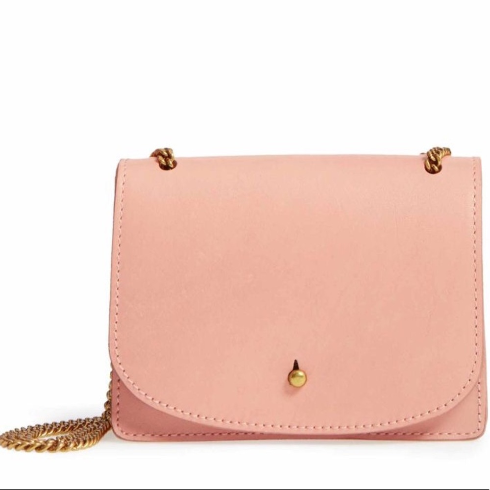 Small Pink Leather Madewell Crossbody Purse